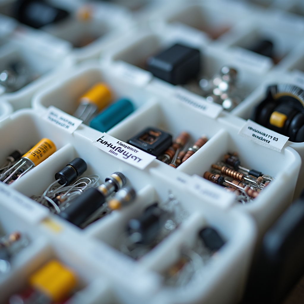 Piese de schimb electronice organizate în atelier